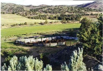 Corrals and lower land by creek