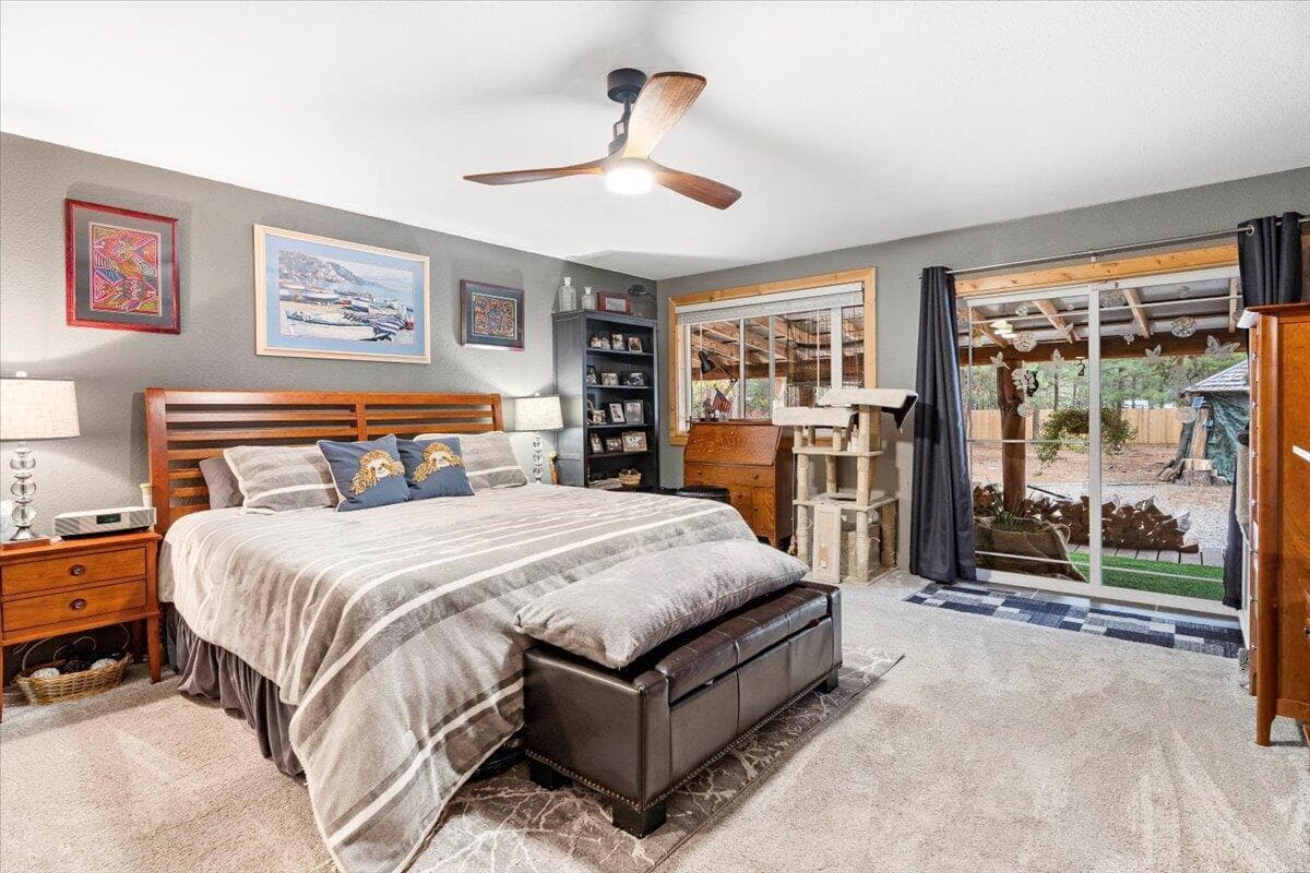 Primary Bed with Slider to Back Deck