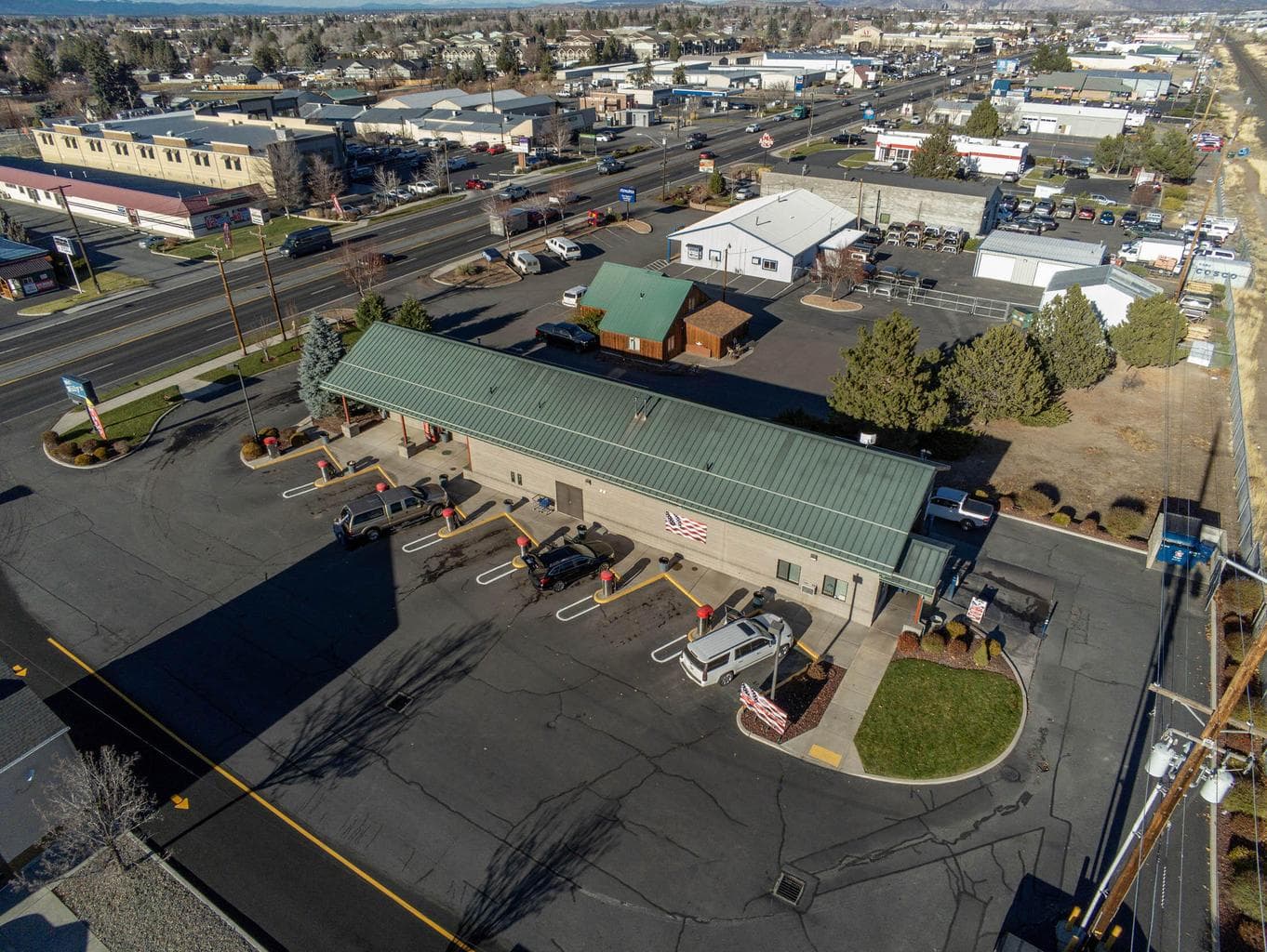 Aerial of property looking north