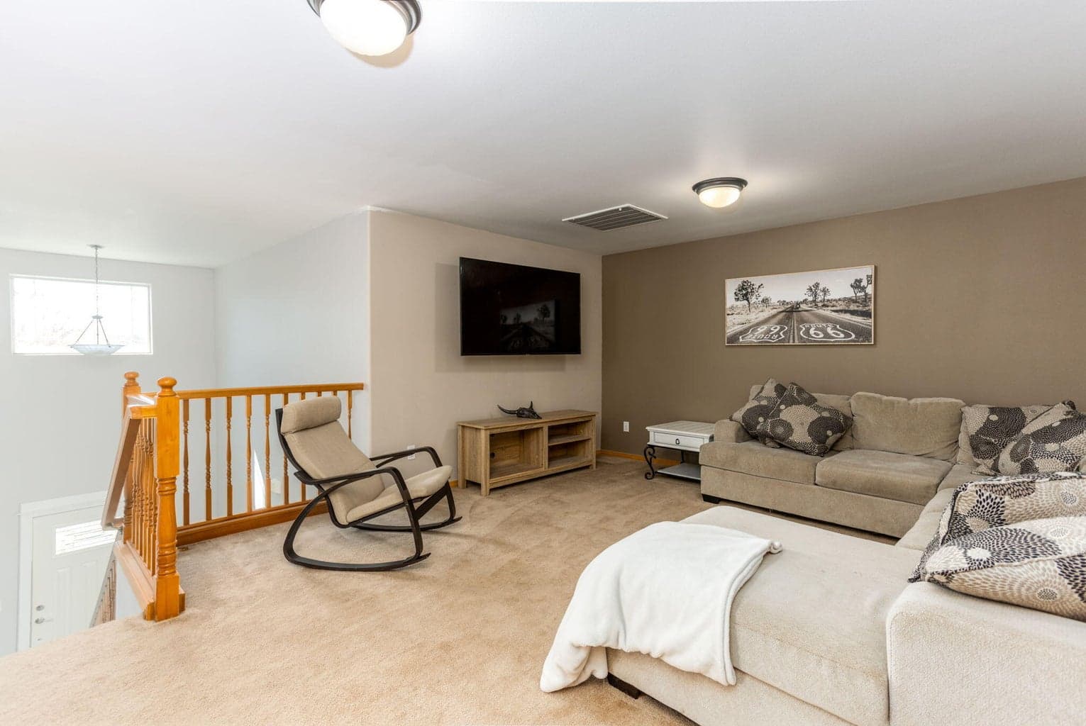 Huge upper level family room