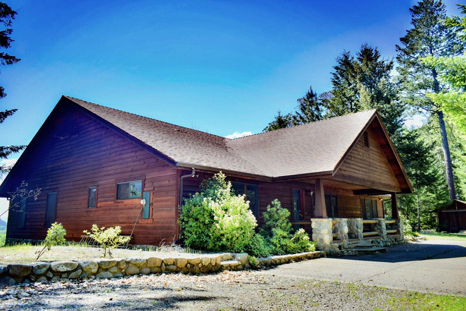 redwood sided house