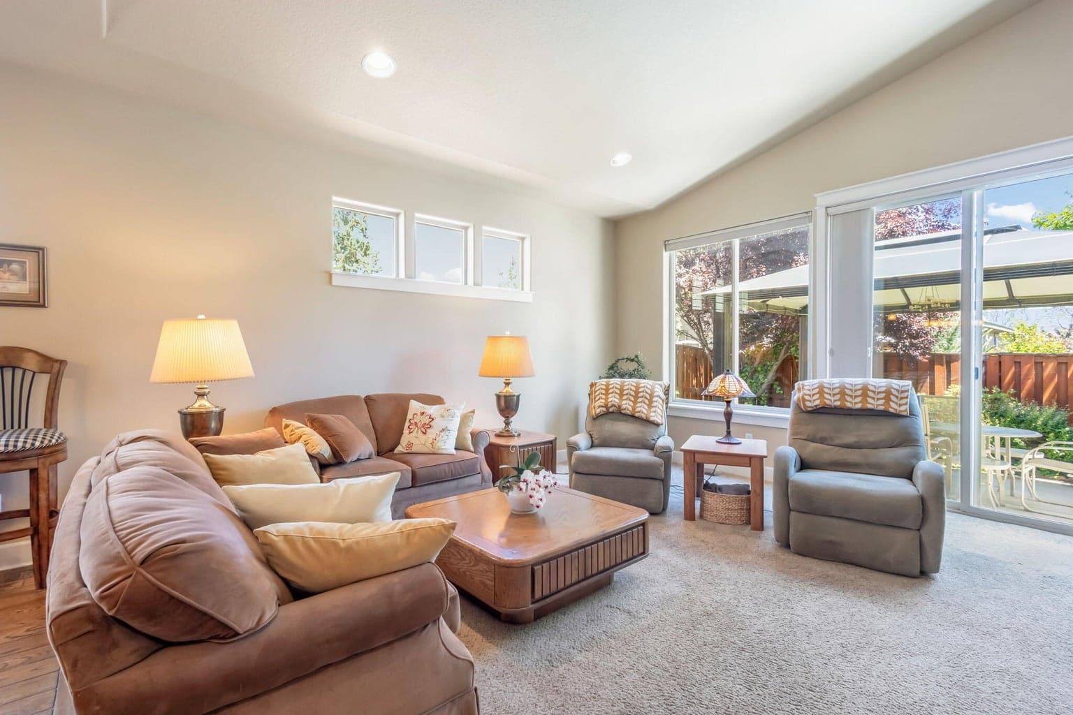 Vaulted living room