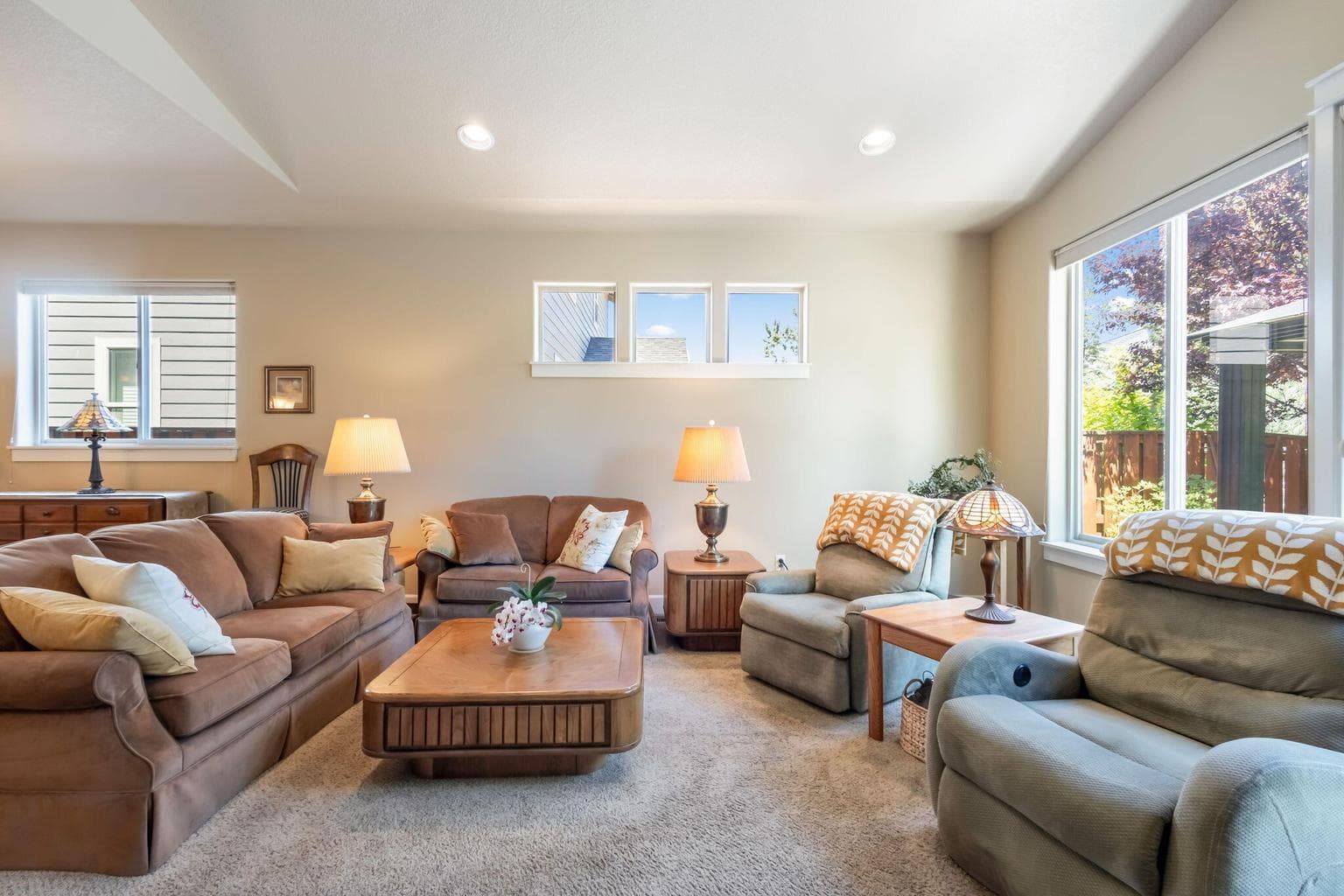 Vaulted living room