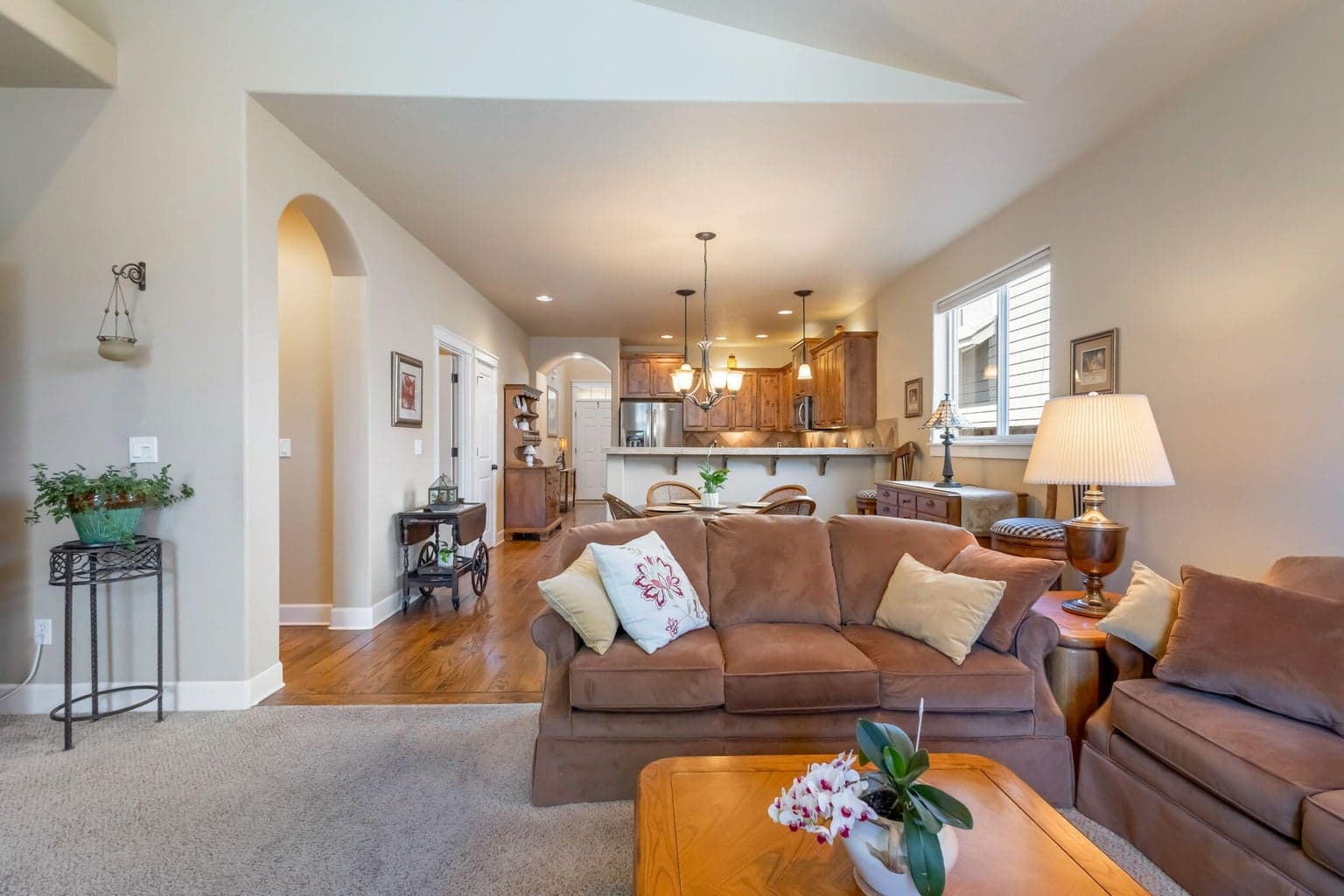Vaulted living room
