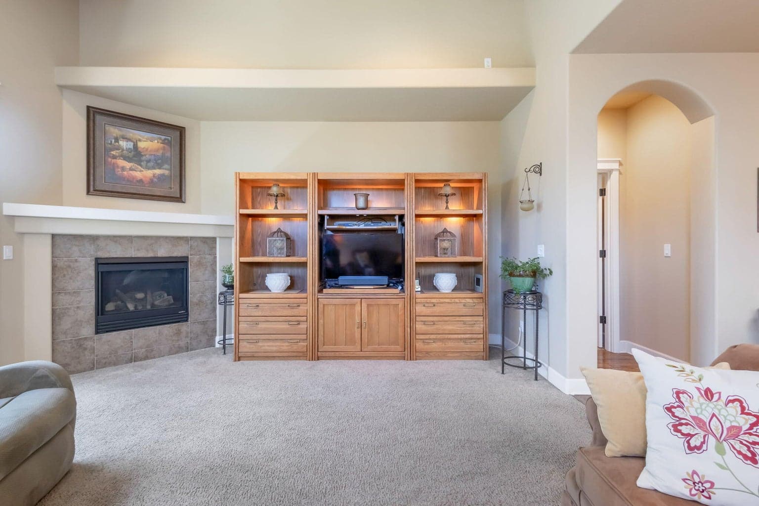 Vaulted living room