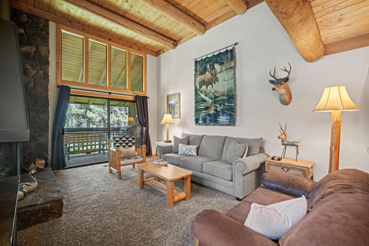 Vaulted ceilings and large windows