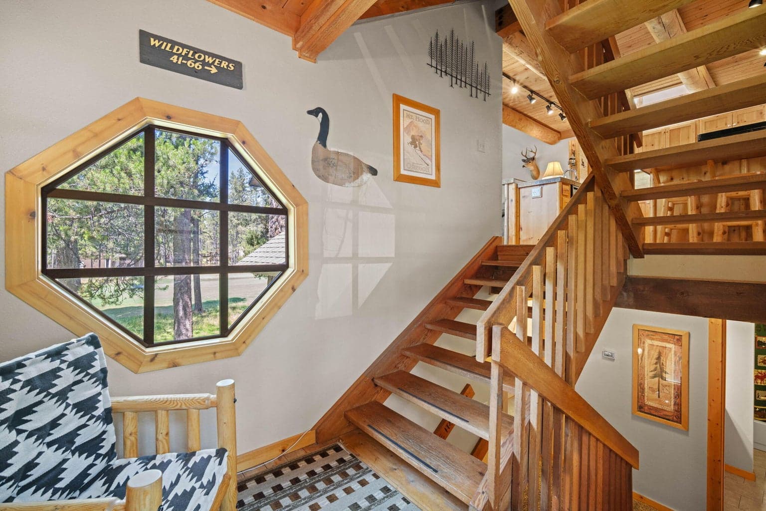 Separation of space incorporate and enhance the cabin feel
