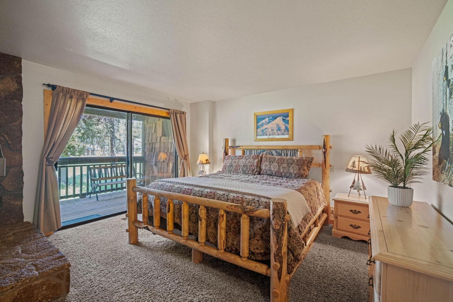 Primary bedroom with private viewing deck