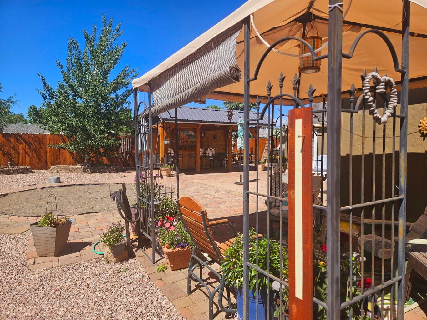 Side yard and pergola