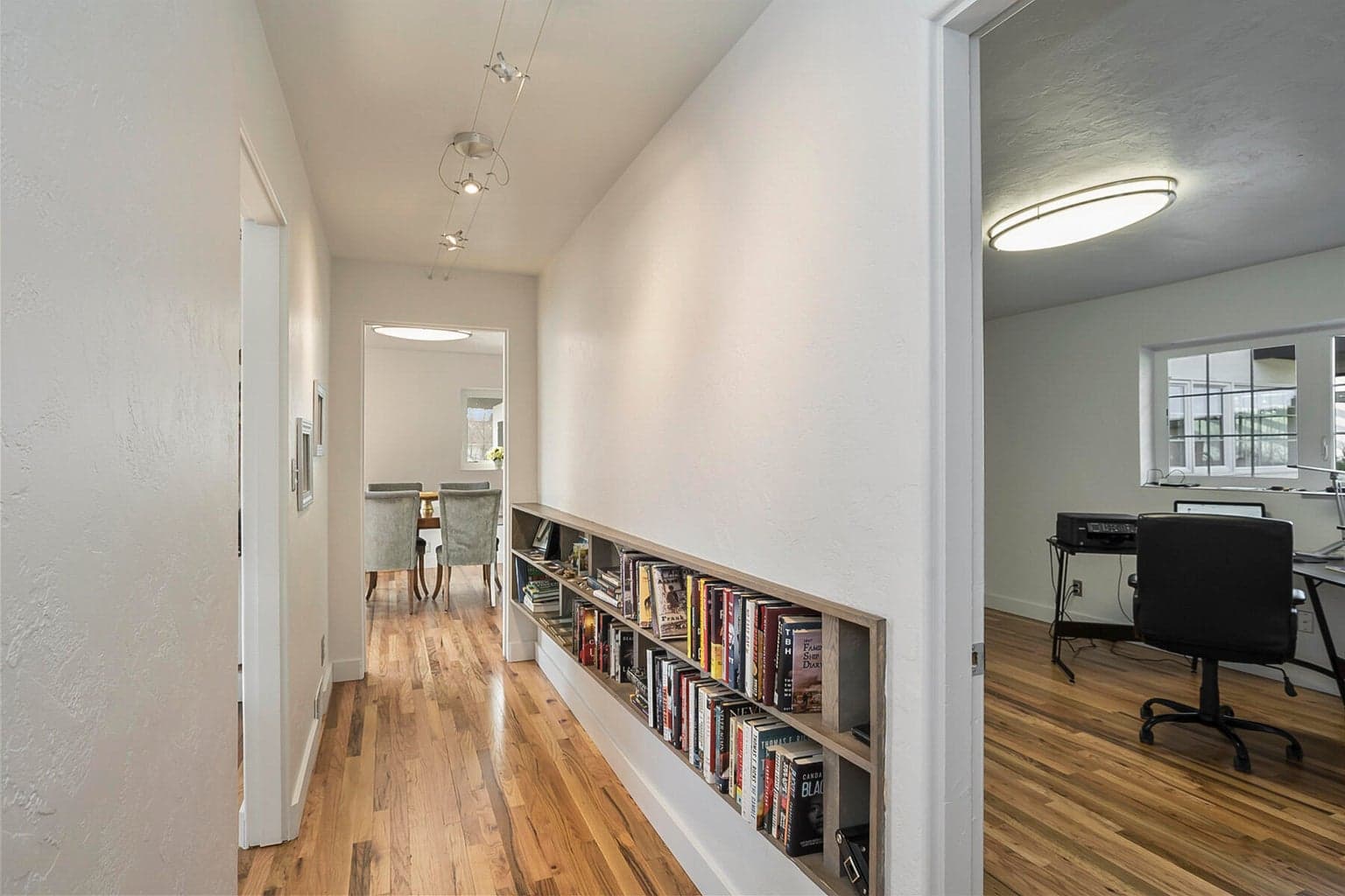 lots of built-in shelving