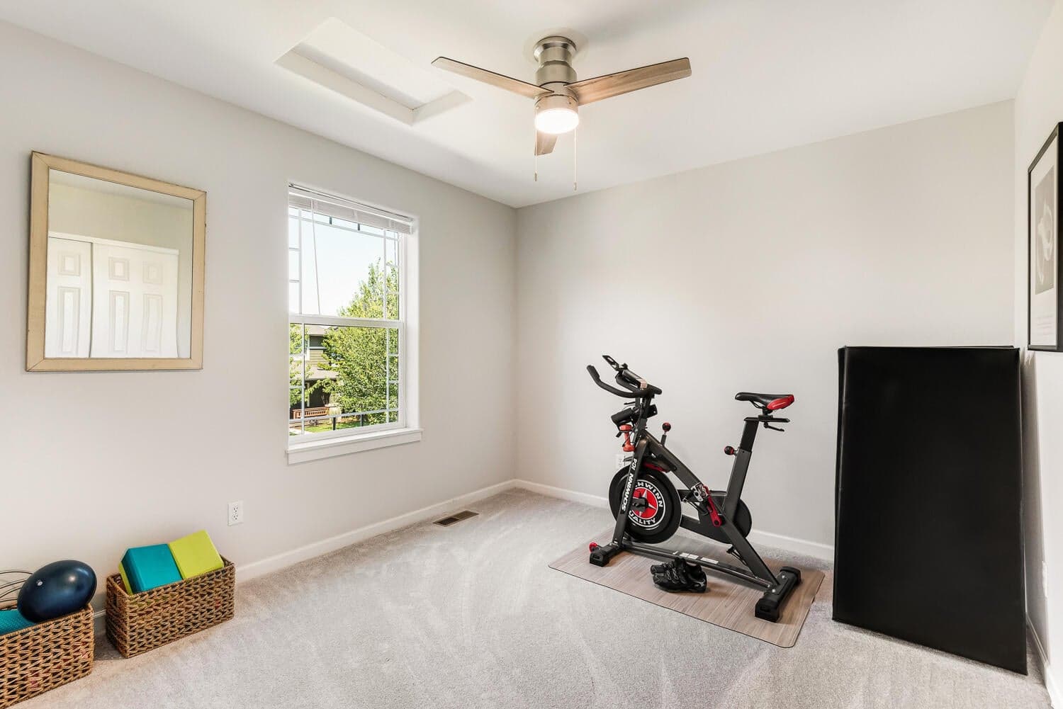 Guest bedroom #1 with ceiling fan