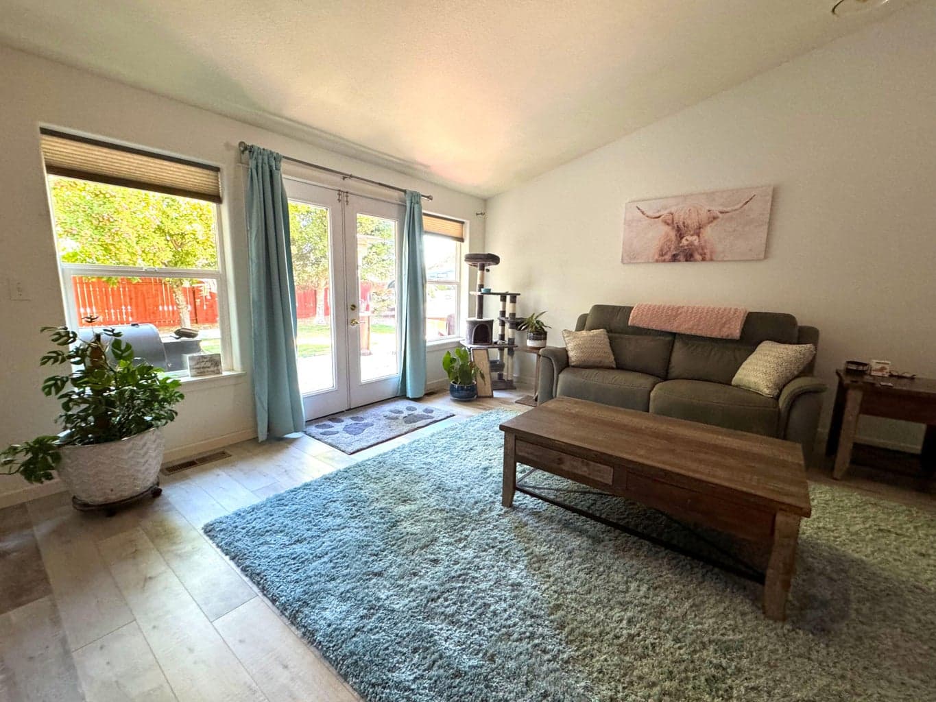 French Doors to back patio from living room.