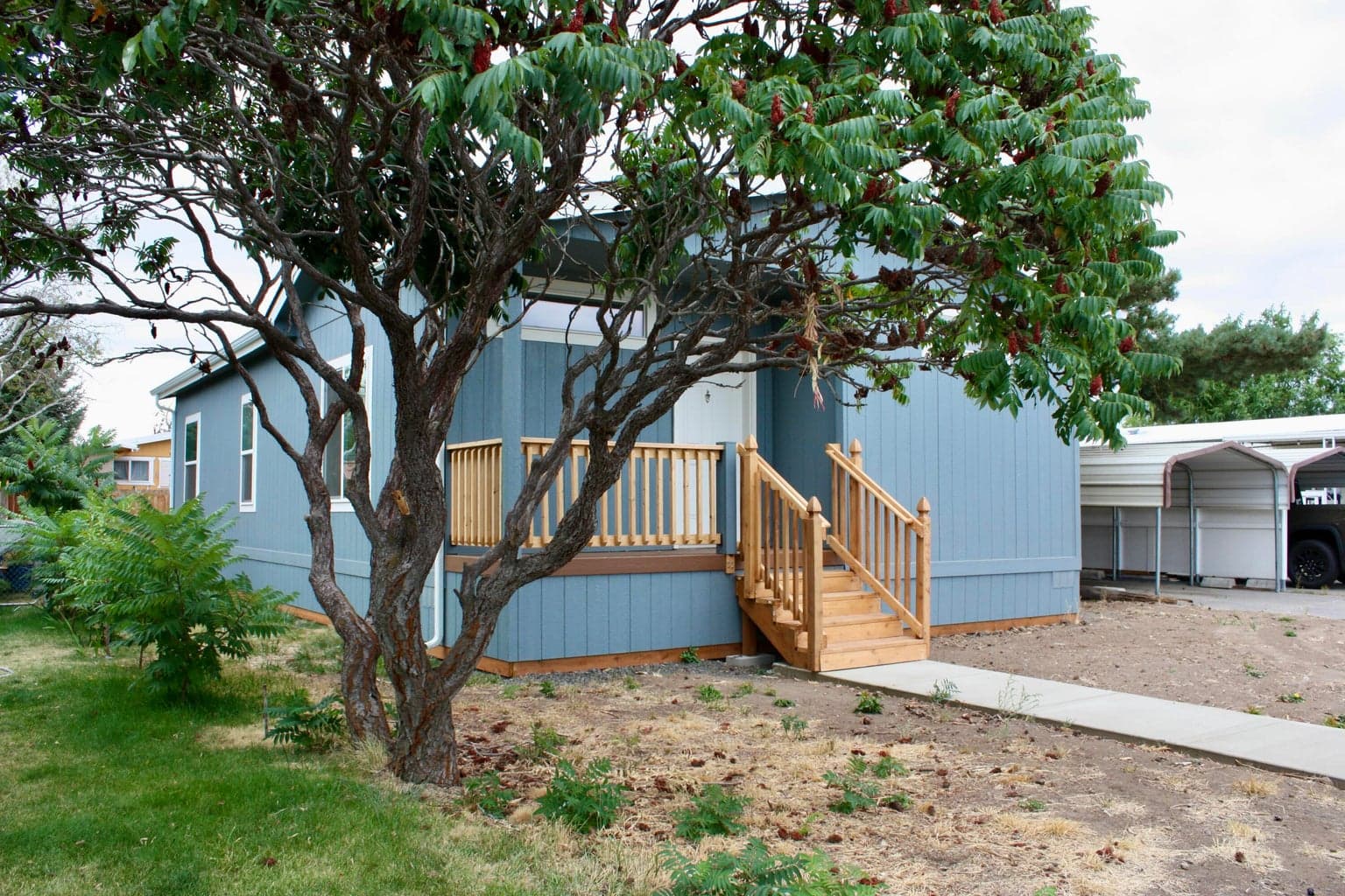 Landscaping will be completed by seller before close of escrow.