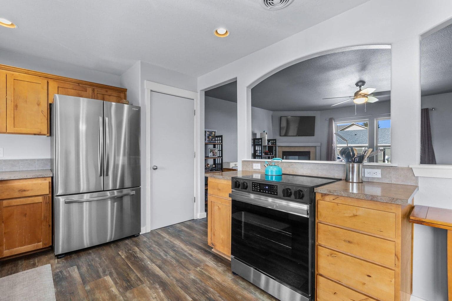 Kitchen is open to the main living area for easy entertaining.