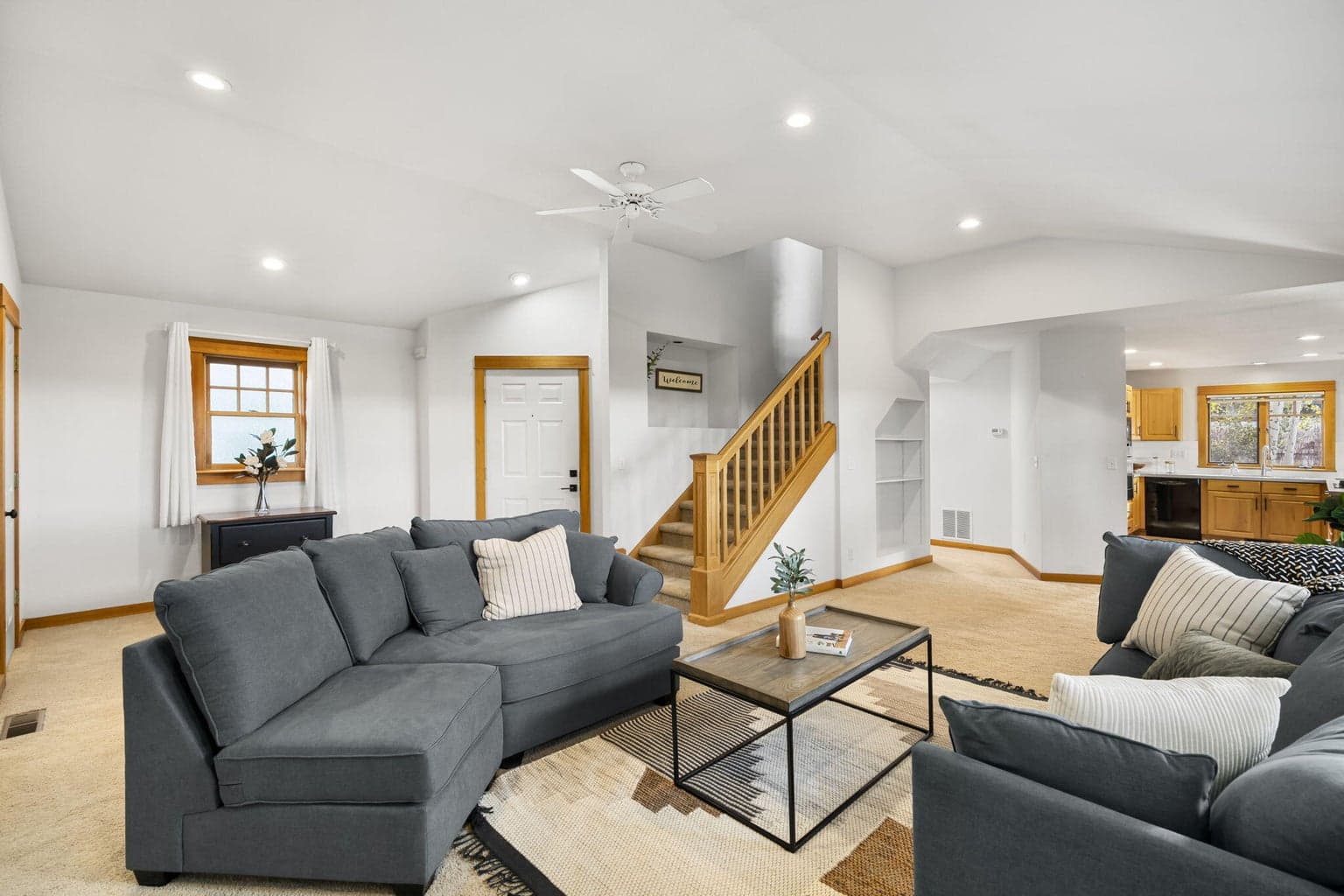 High ceilings offer an open and airy feeling