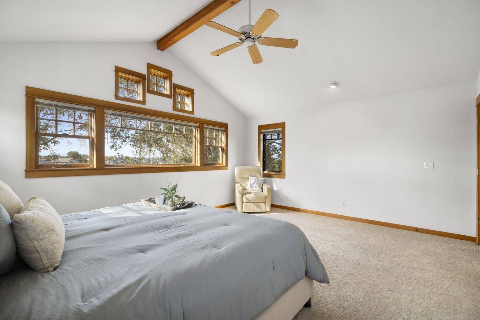 The Primary Suite features high ceilings and amazing views