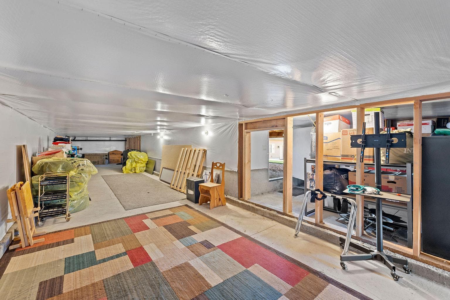 Under House storage with concrete floor.