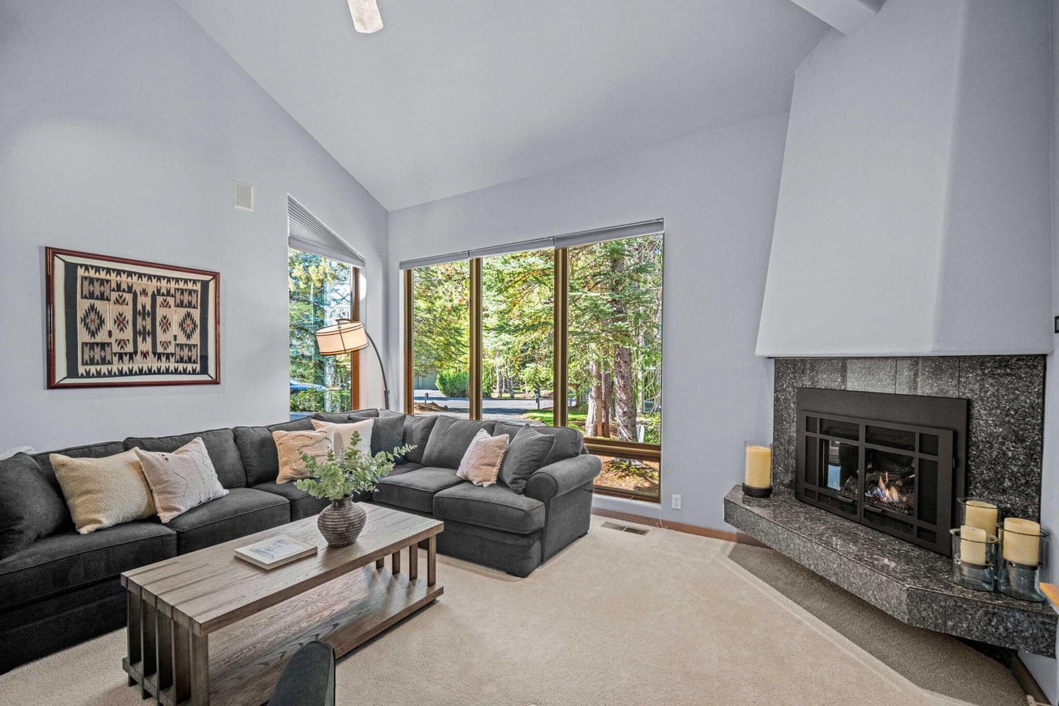 Large windows let in an abundance of light