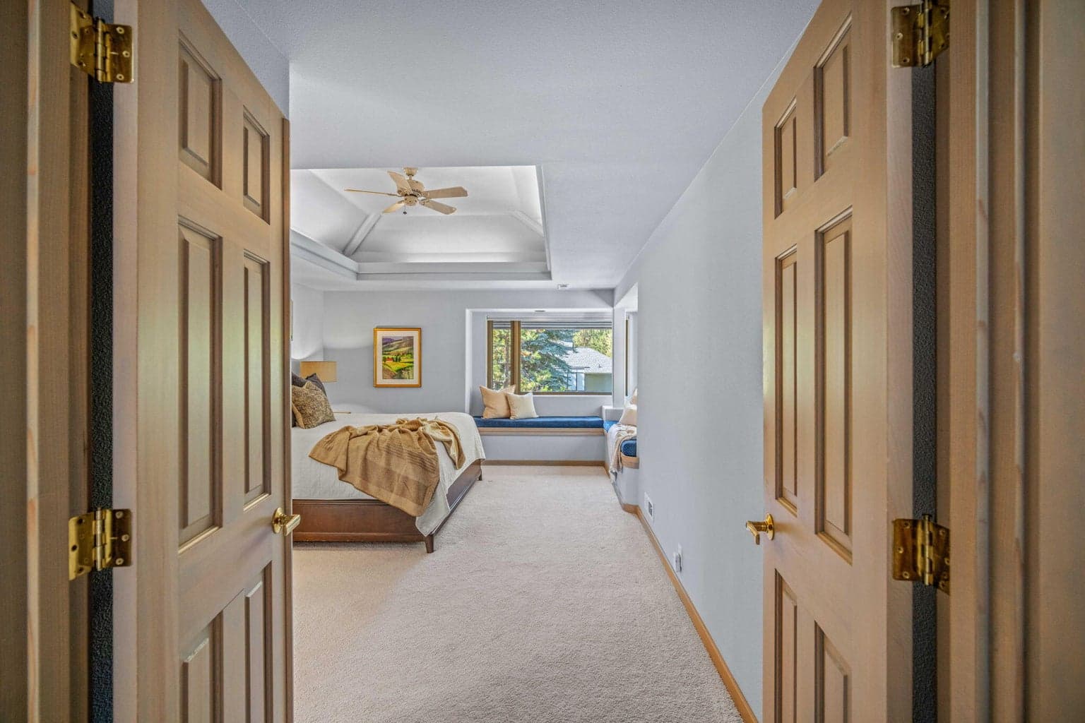 Double door entry to the private primary suite