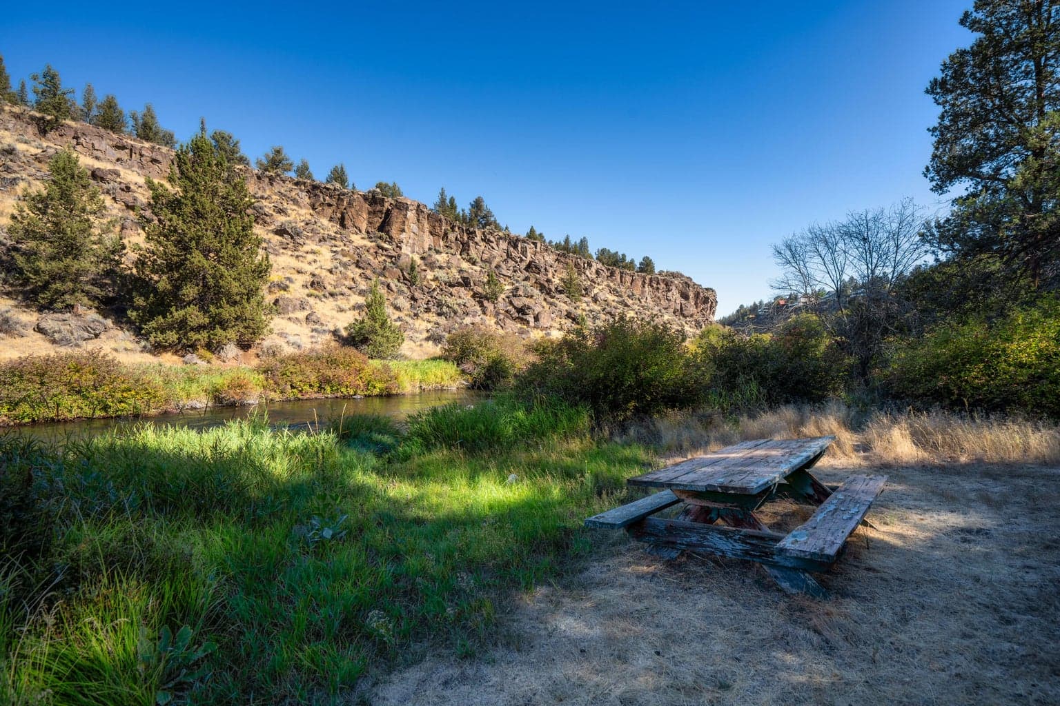 private riverfront picnic area