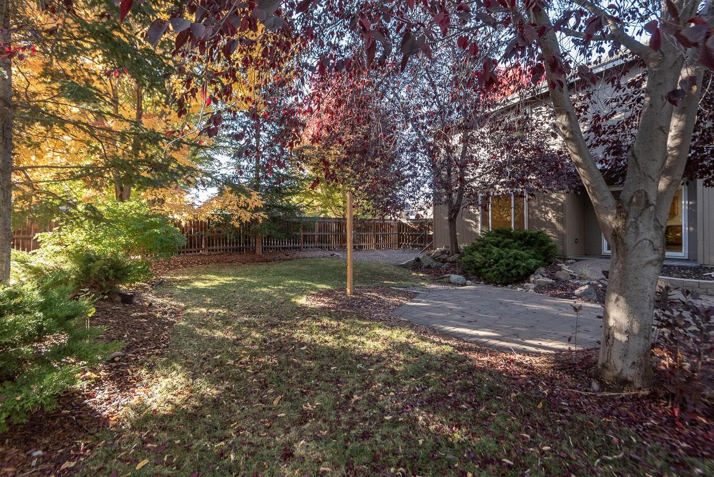Enjoy privacy in the back yard.