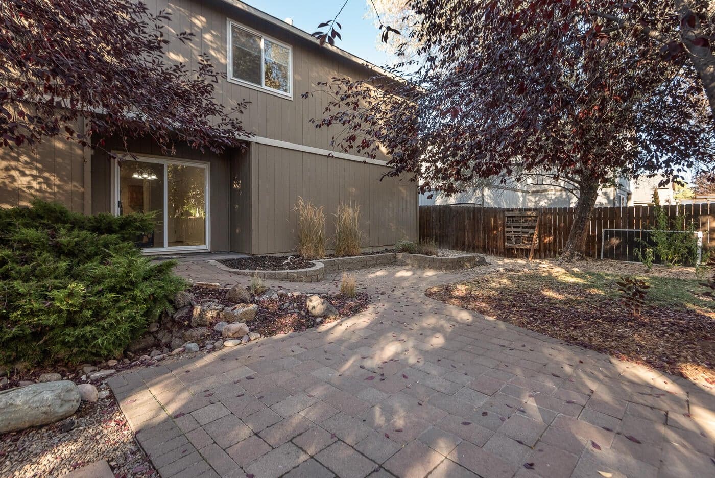Pavers offer an ideal spot for dining.