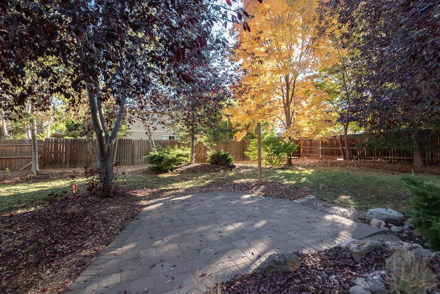 Landscaped yard fully fenced.