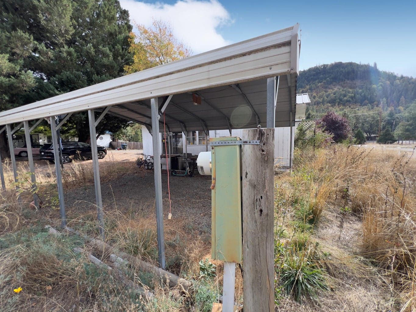 Back Edge of Carport with Meter