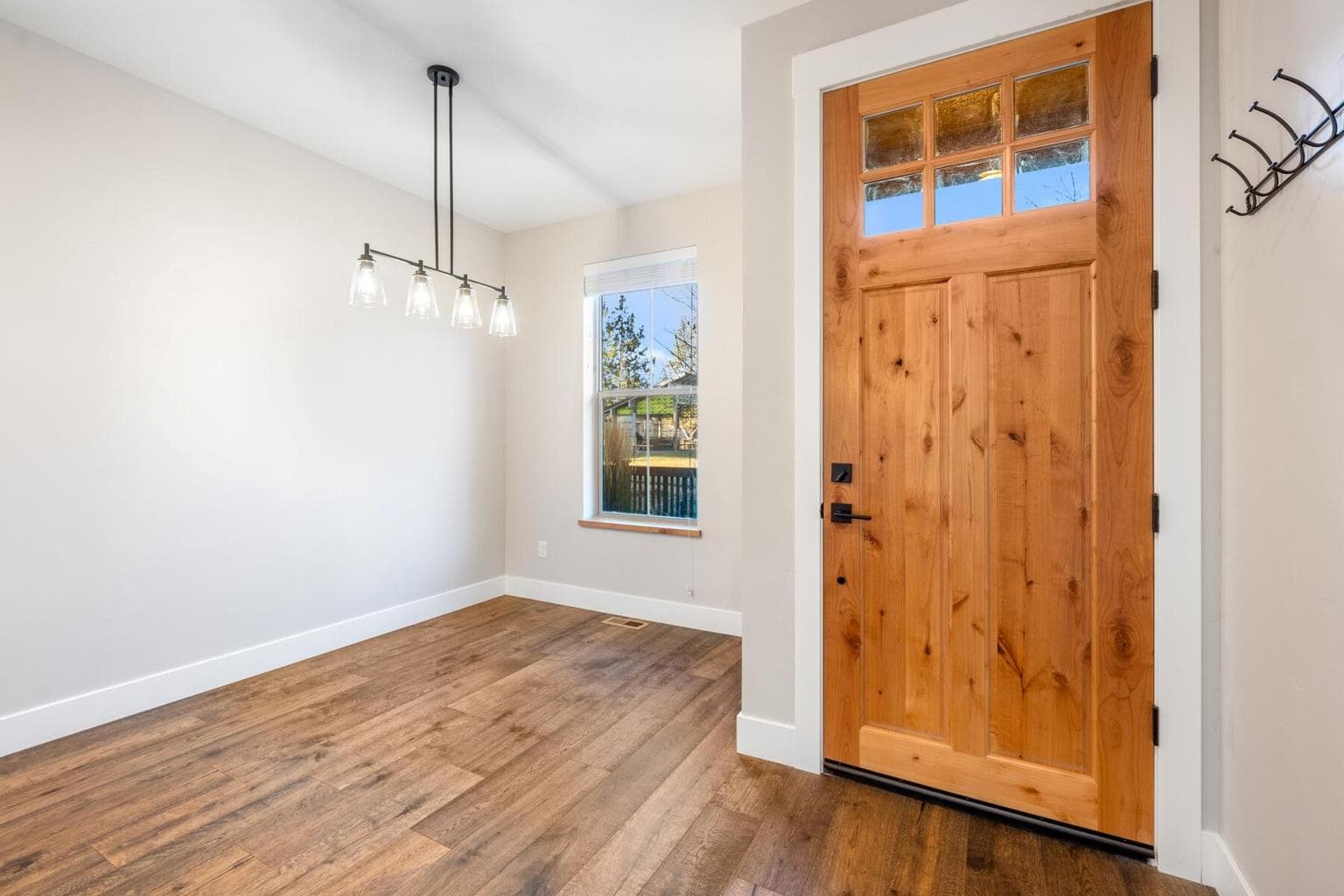 Front door and dining area