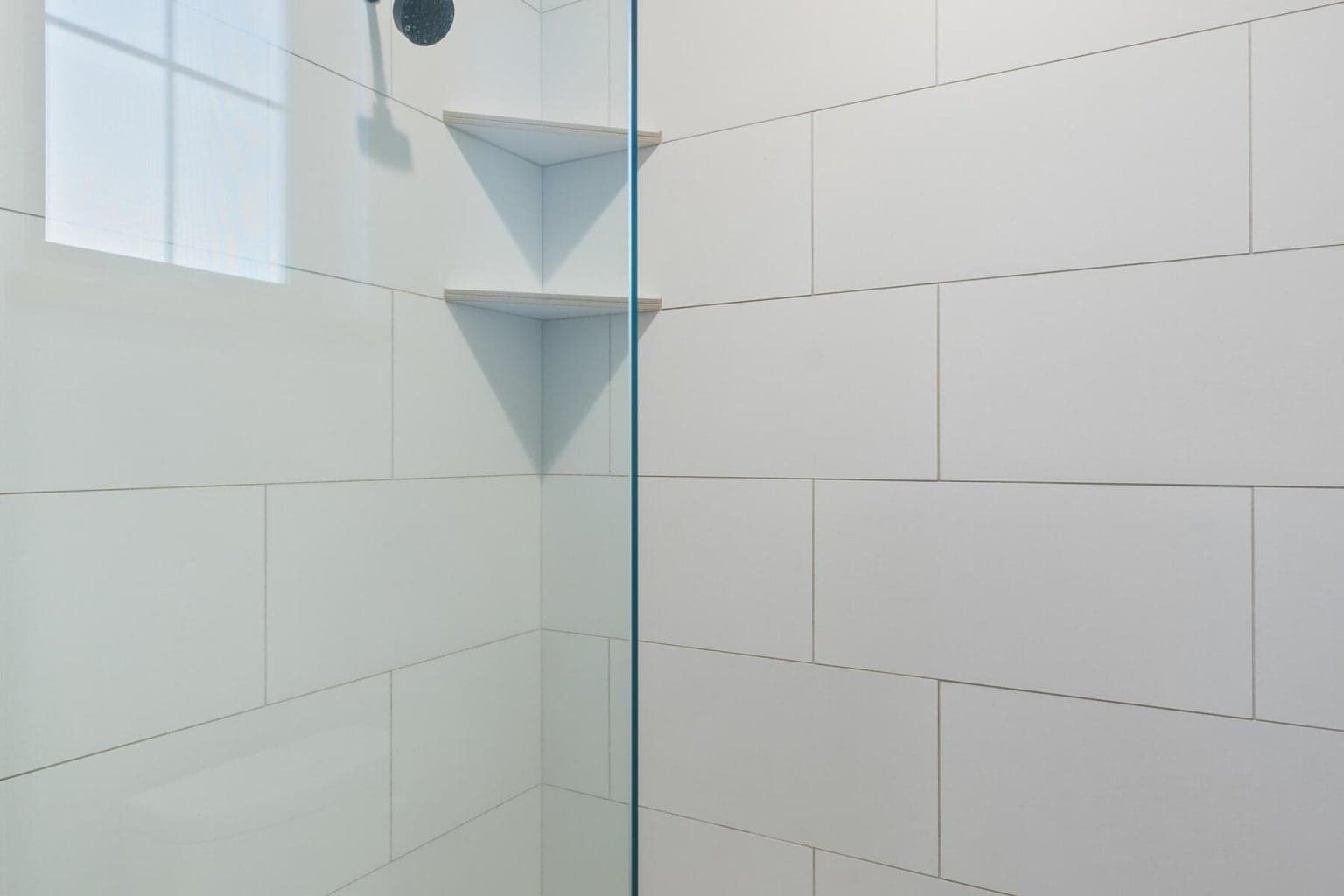 beautiful subway tiled shower