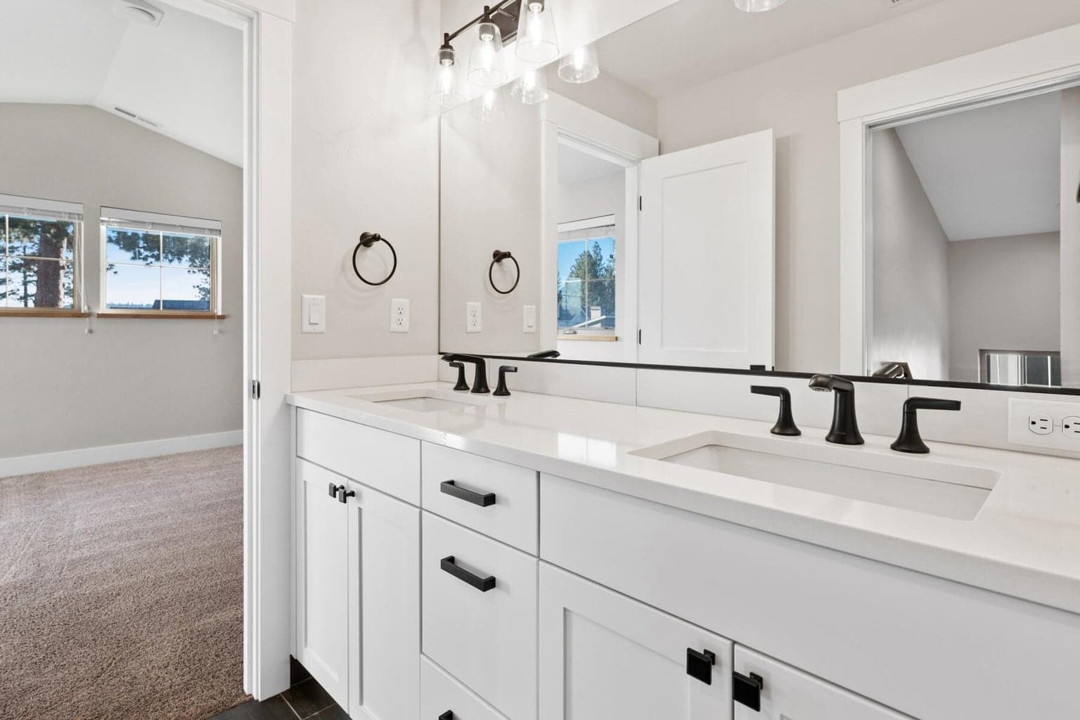 double vanity upstairs guest bathroom
