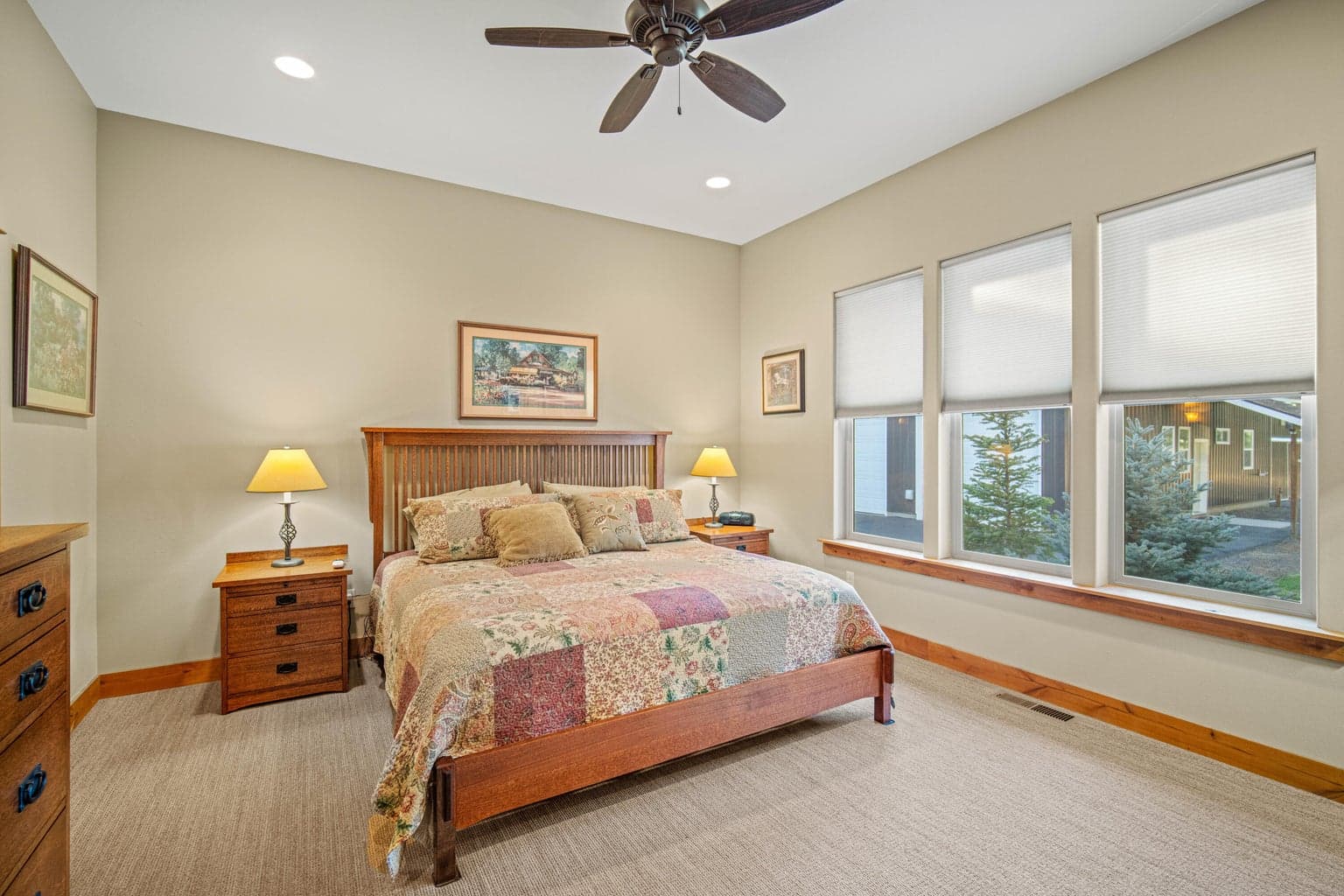The large Primary Suite overlooks the backyard and National Forest.