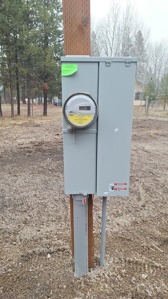 Newly installed in ground electric to potential build site.