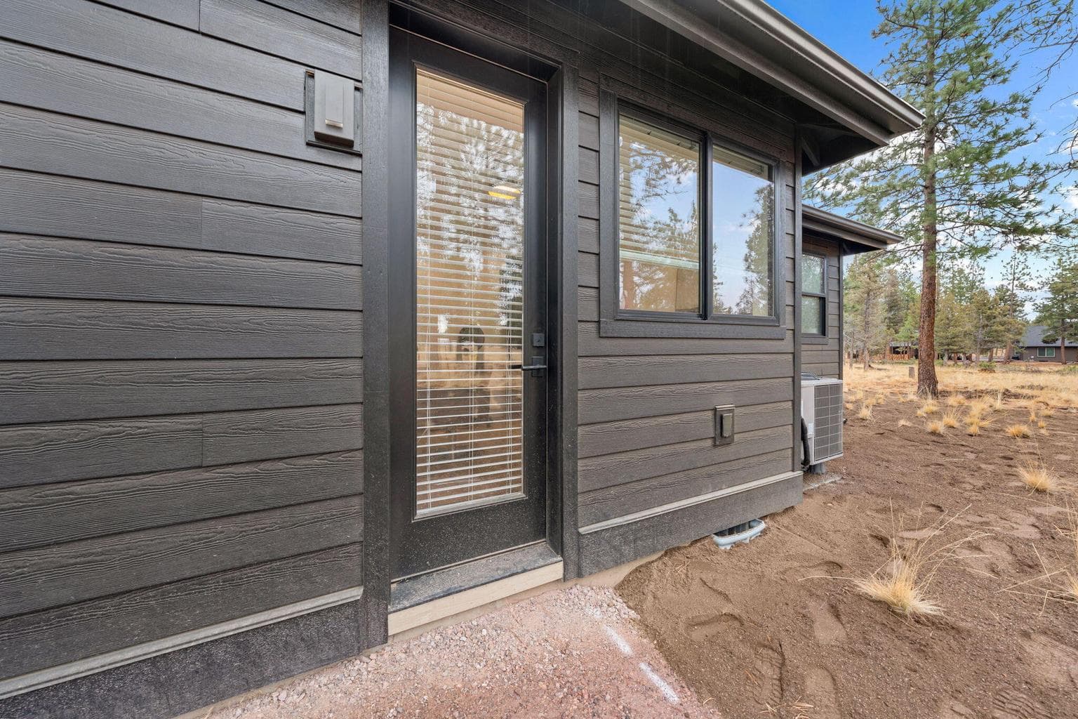 *Now paved path from door