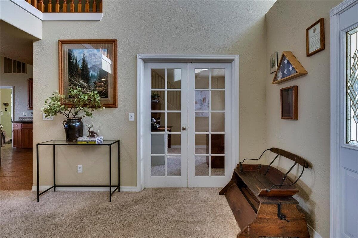 Office w/French doors off entry