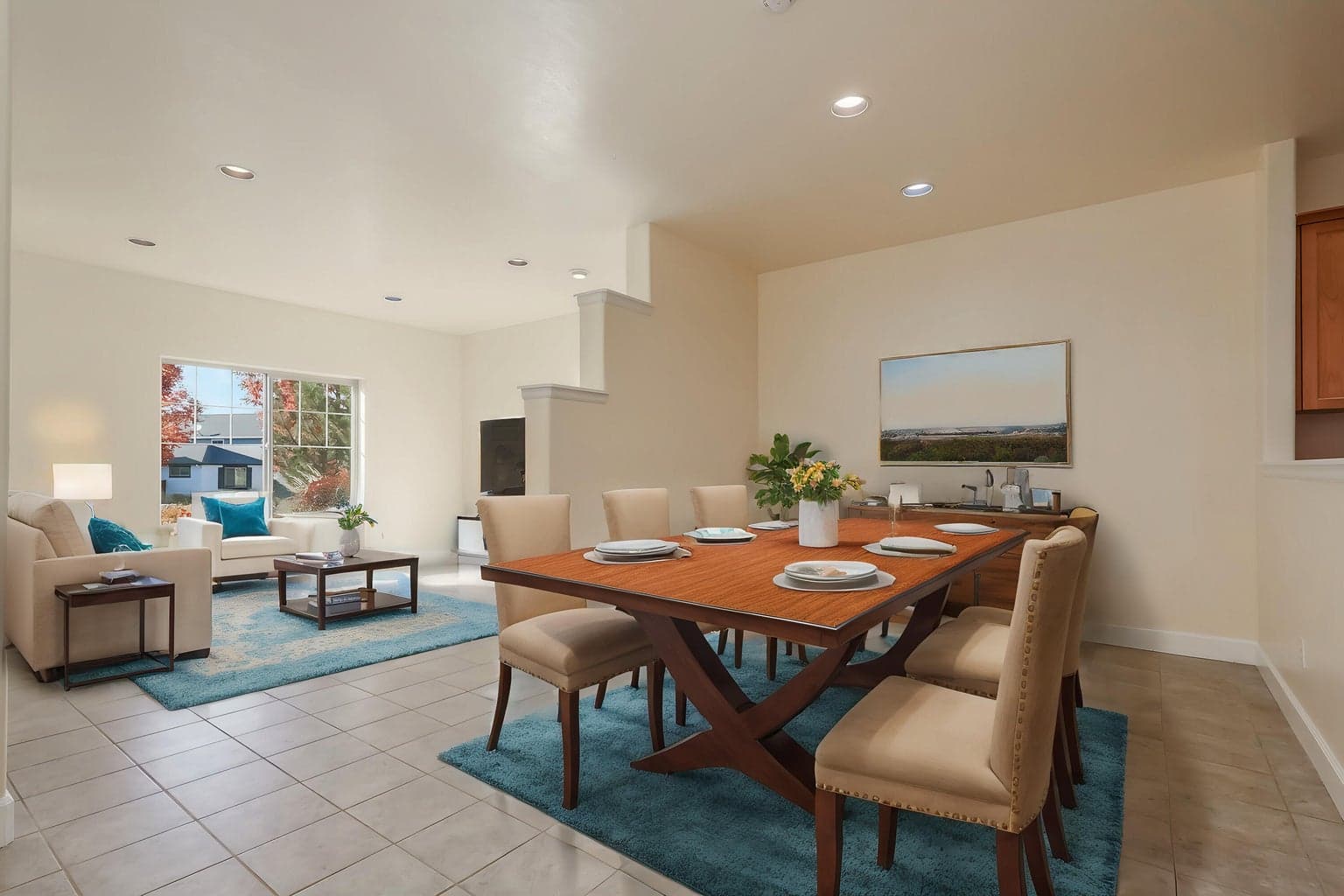Dining room virtually staged