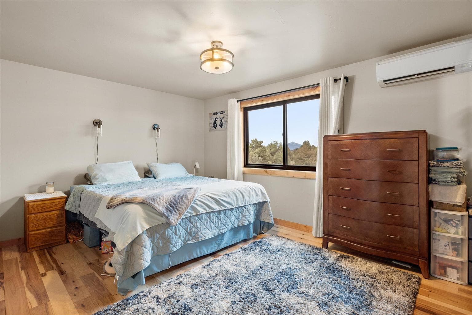 Ductless heating/cooling keeps the home comfortable year-round.