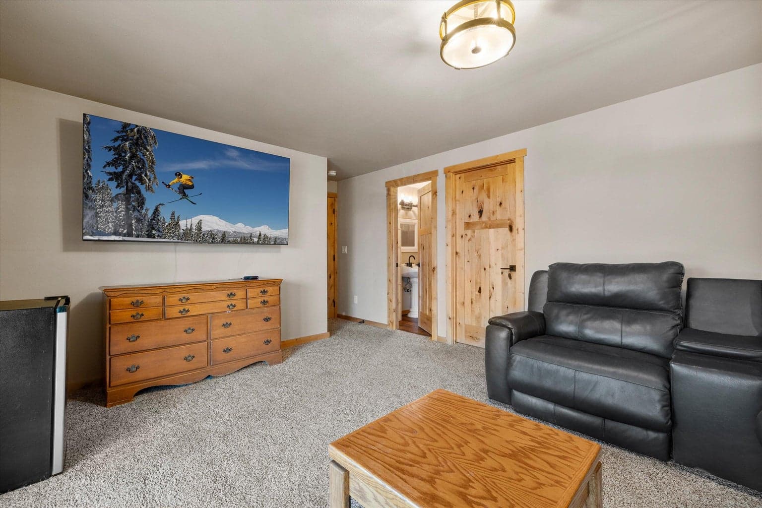 Another view of the downstairs living area.