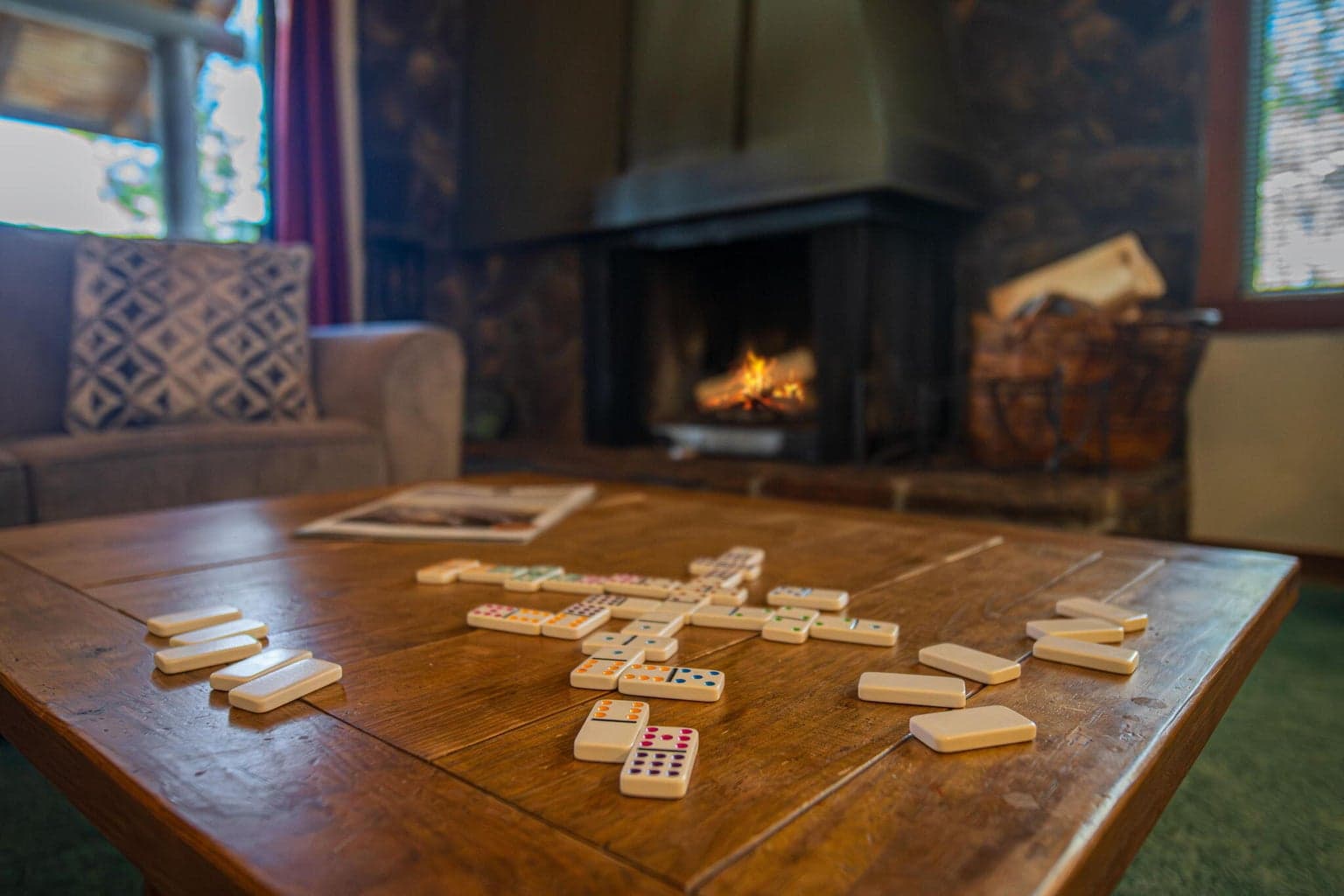 Real wood burning fireplace