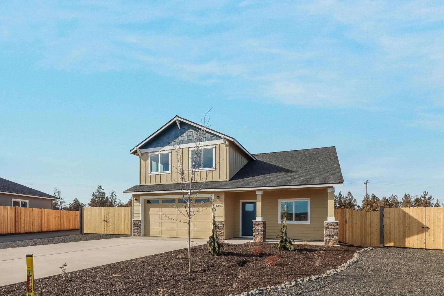 Completed & move-in ready. XL driveway & wide side yard.