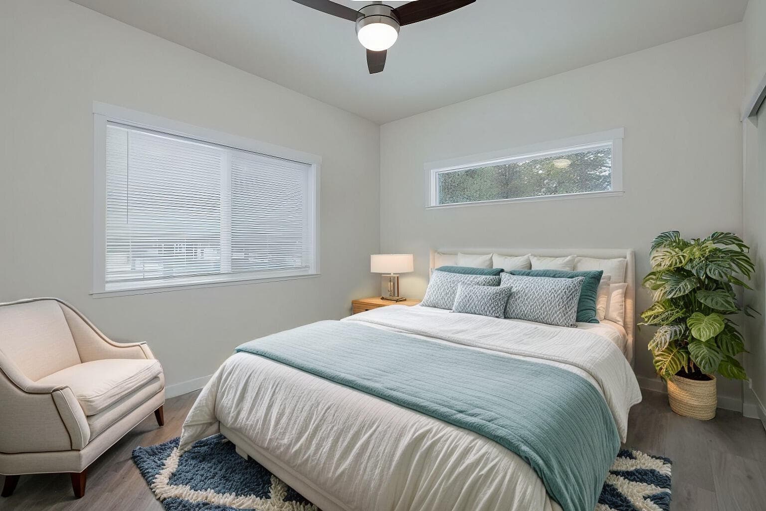 virtually staged guest room