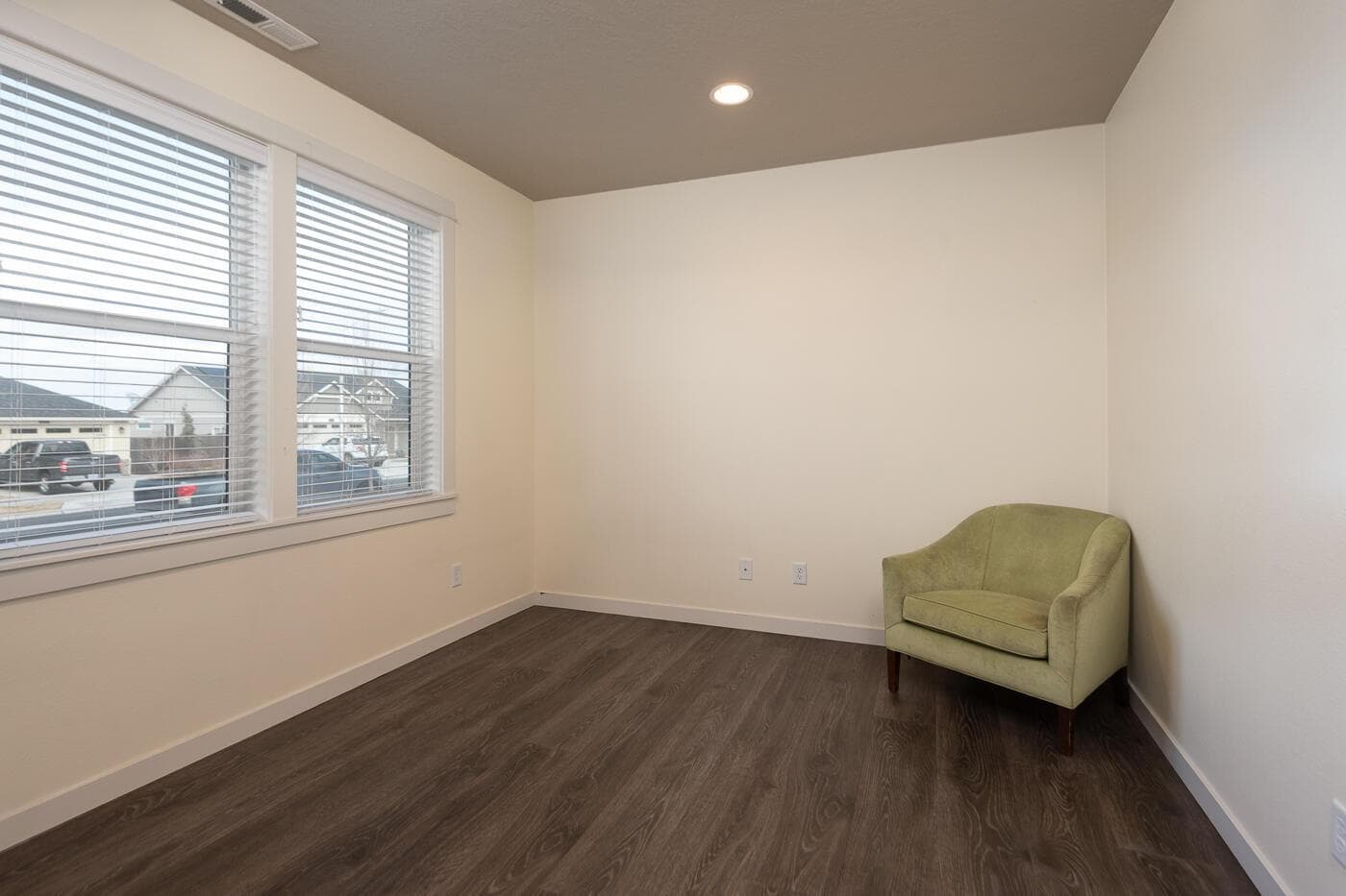 Downstairs office/den near the front door.
