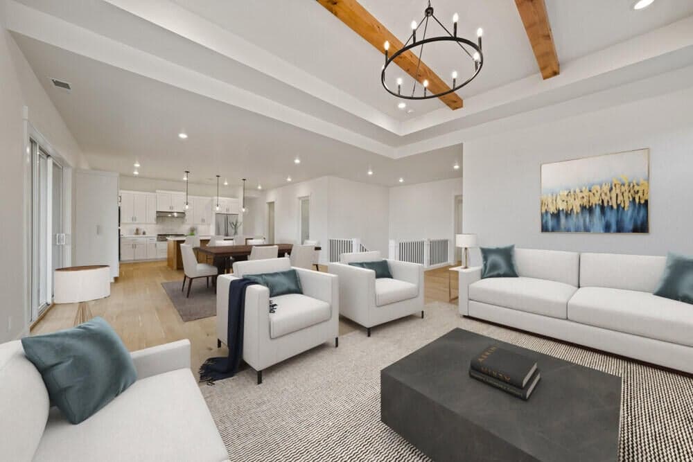 Rendering with virtual staging. Not exact selections or included features.
