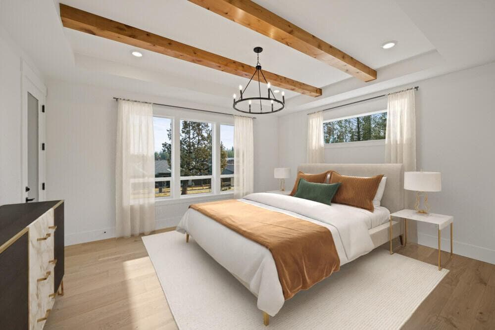 Rendering with virtual staging. Not exact selections or included features.