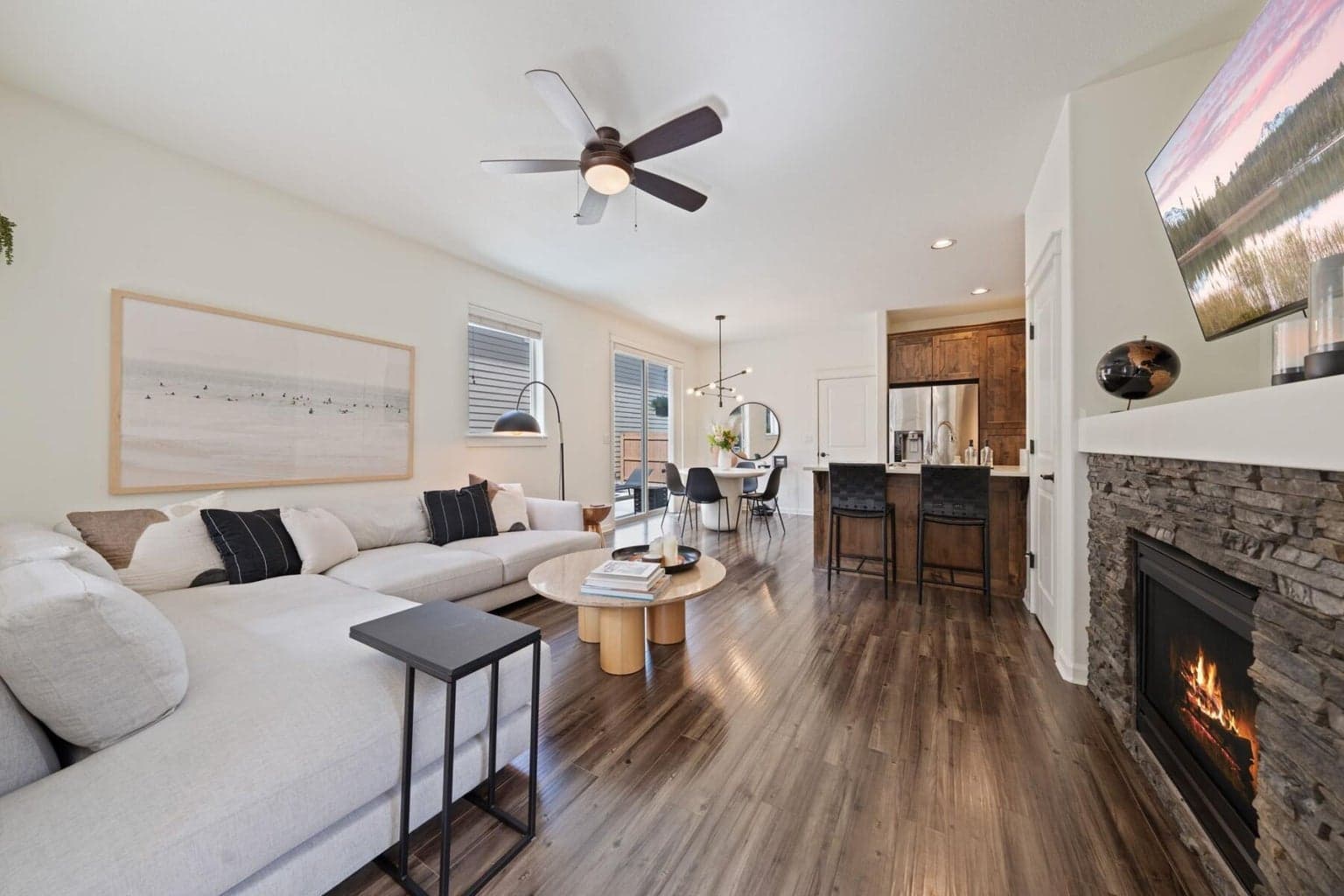 Bright & Open Floor Plan: Inviting, spacious layout flooded with natural light and freshly painted interiors.