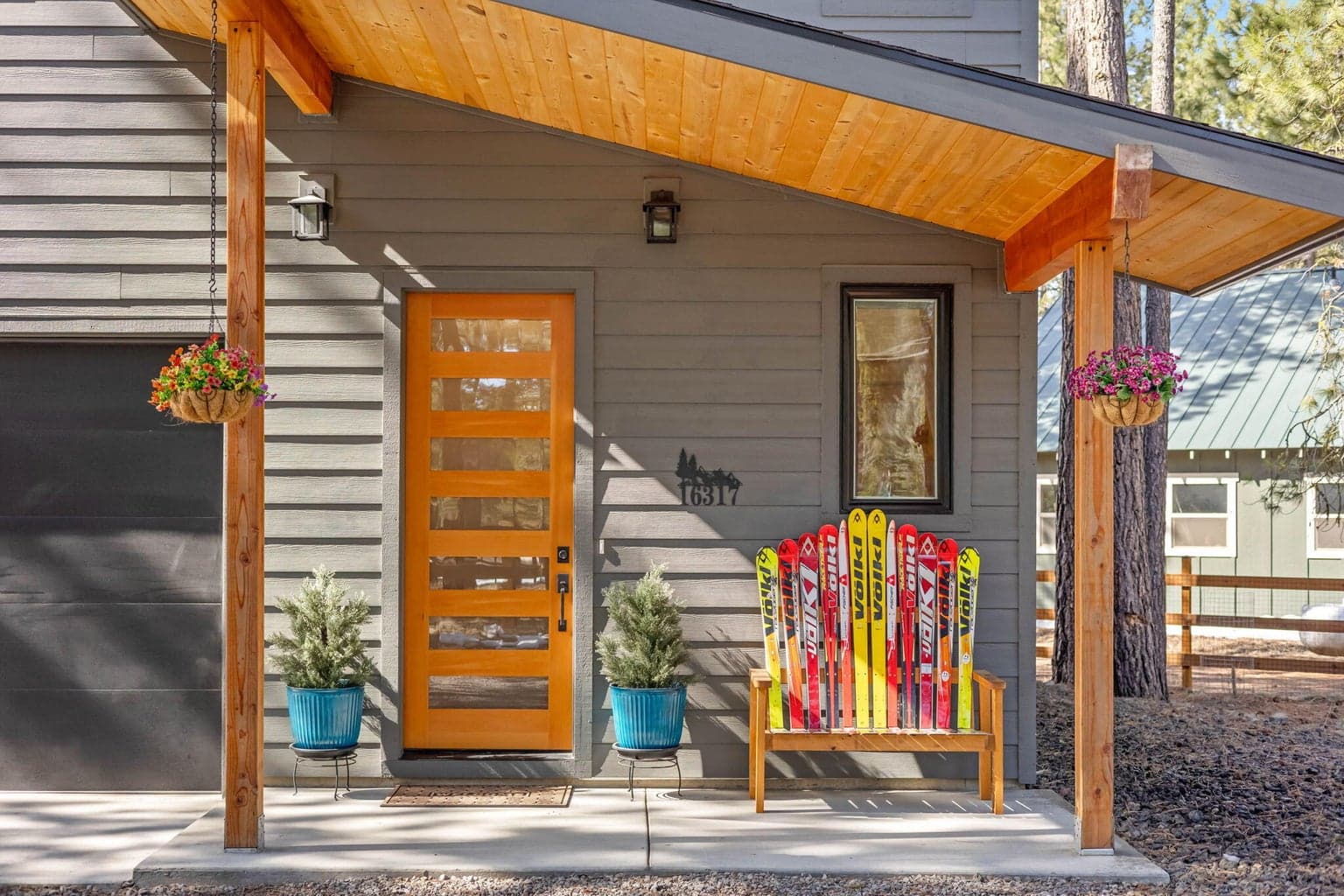 Covered porch to keep you dry on the few wet days