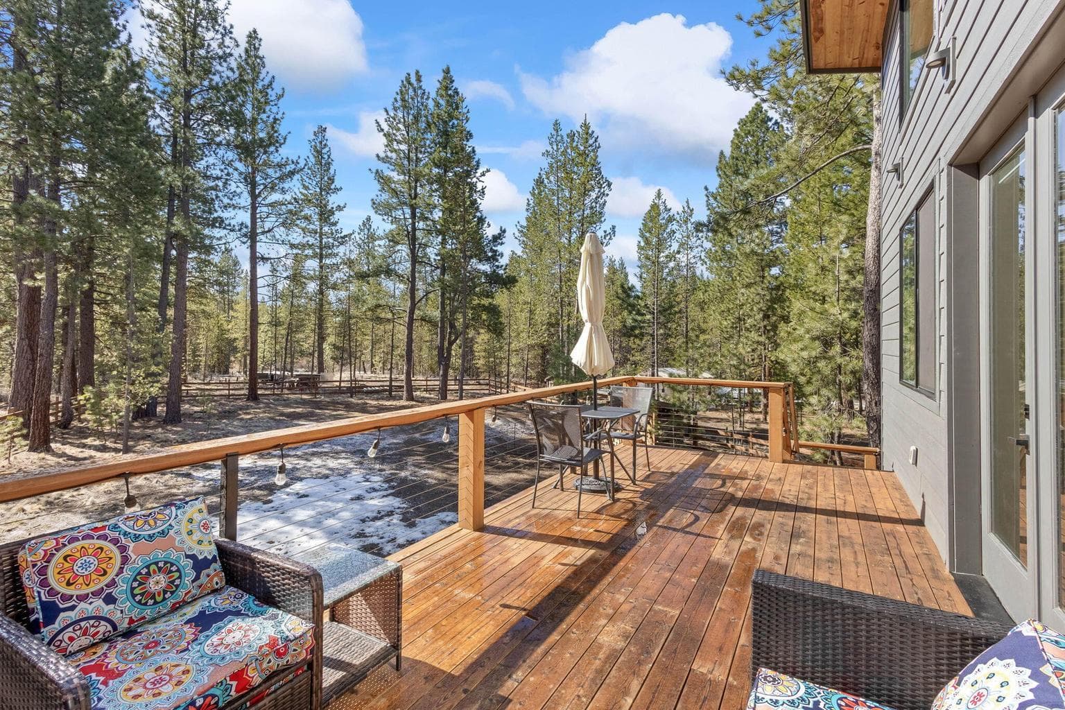 Enjoy the deck that spans the entire length of the house