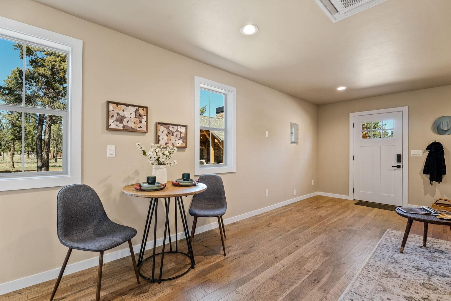 Flex space off the garage has full bath, storage closet, and potential for future kitchenette.