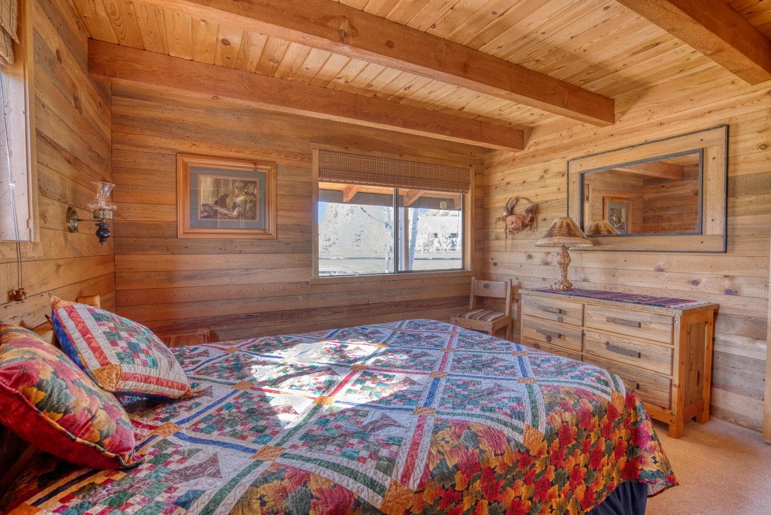 A warm and rustic room.