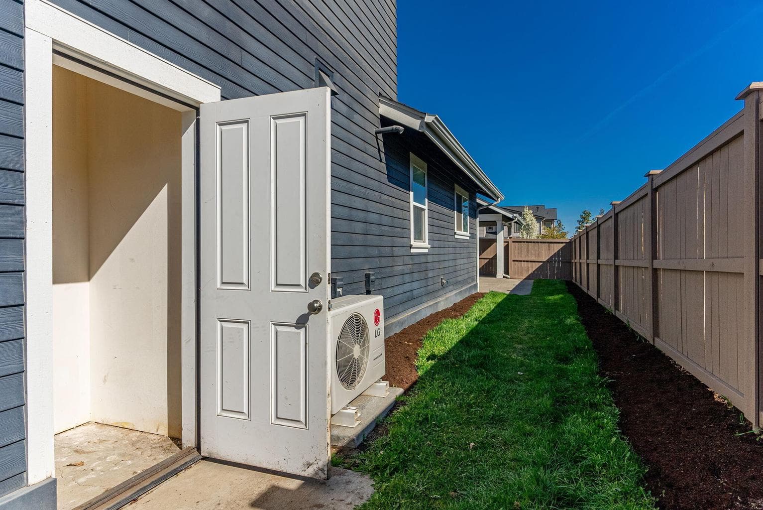 Storage area off the side yard